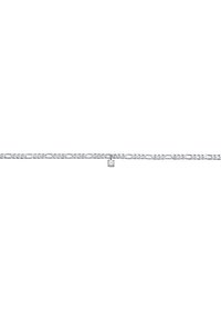 Zilveren armband van sterling zilver met langwerpige schakels en een kleine, vierkante, heldere edelsteen accenten in het midden. Gladde, gepolijste afwerking.
