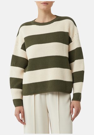 Strickpullover - oliv ecru