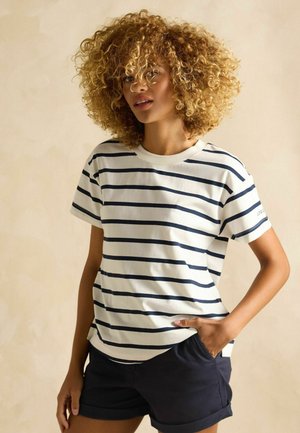 REGULAR FIT -  SHORT SLEEVE  - Tričko s potlačou - navy   white