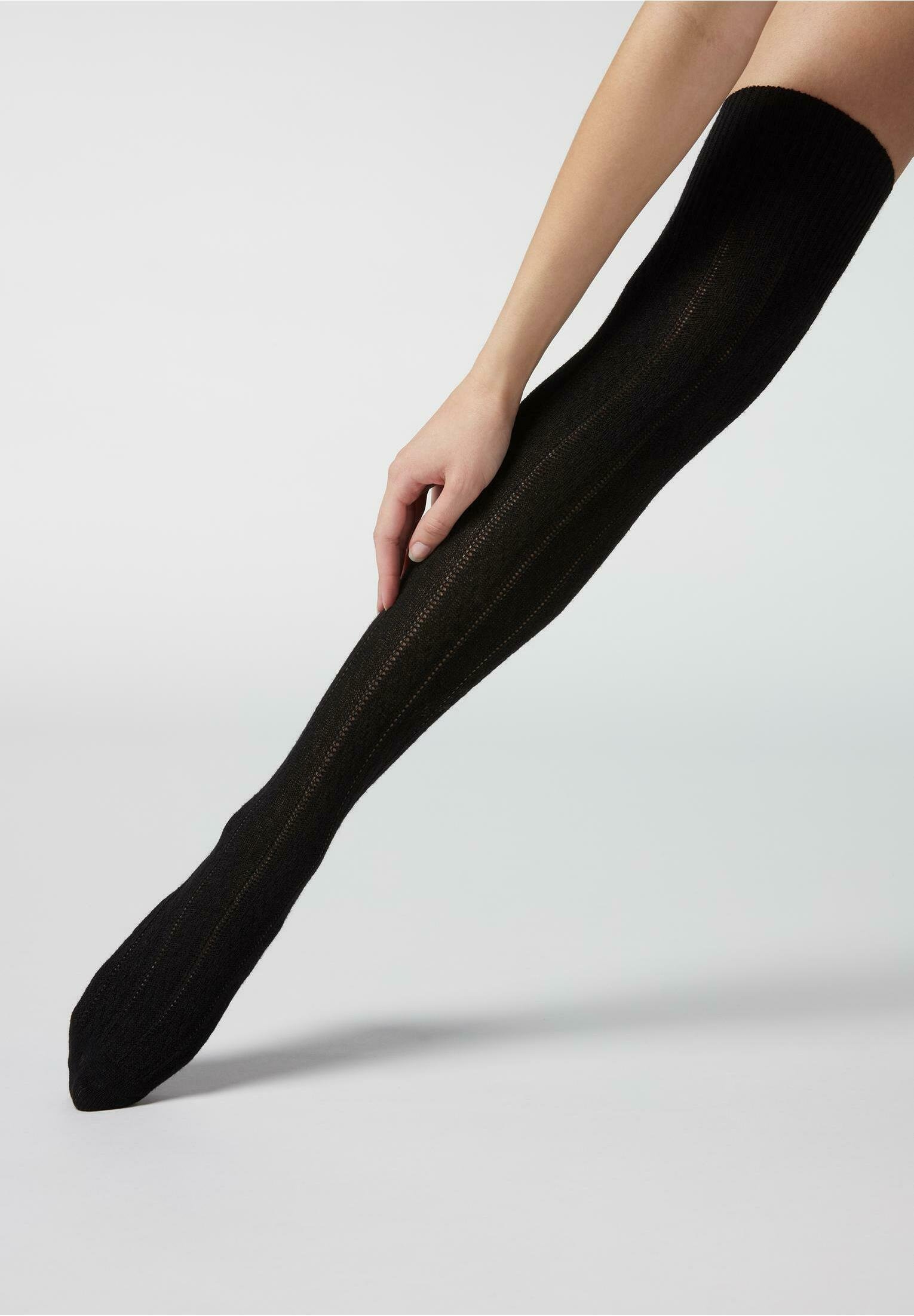Calzedonia Calze parigine - ch-lav.trecce nero/antracite - Zalando