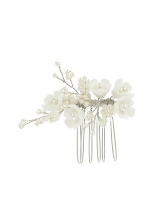 HAIRCOMB WITH CERAMIC FLOWERS - Accessori capelli - white silver