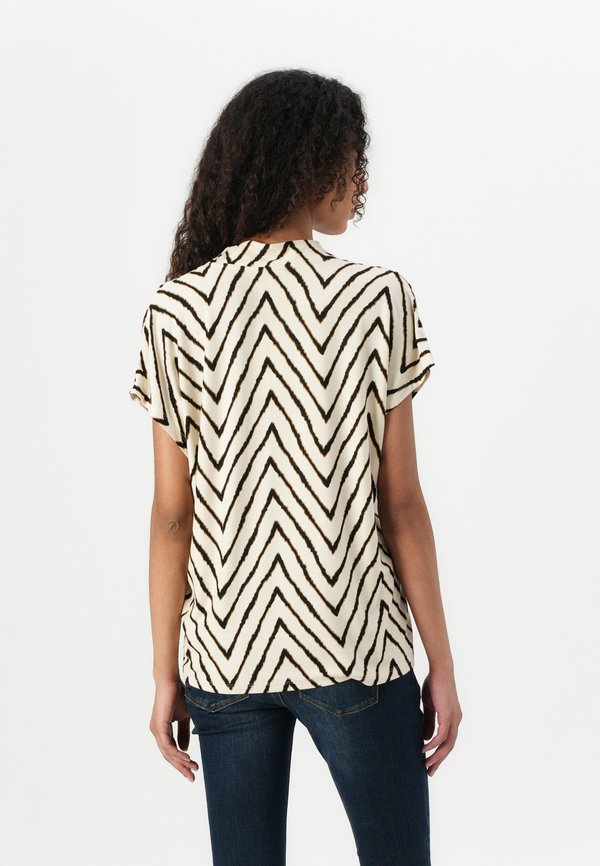 V NECK - Print T-shirt - natural4