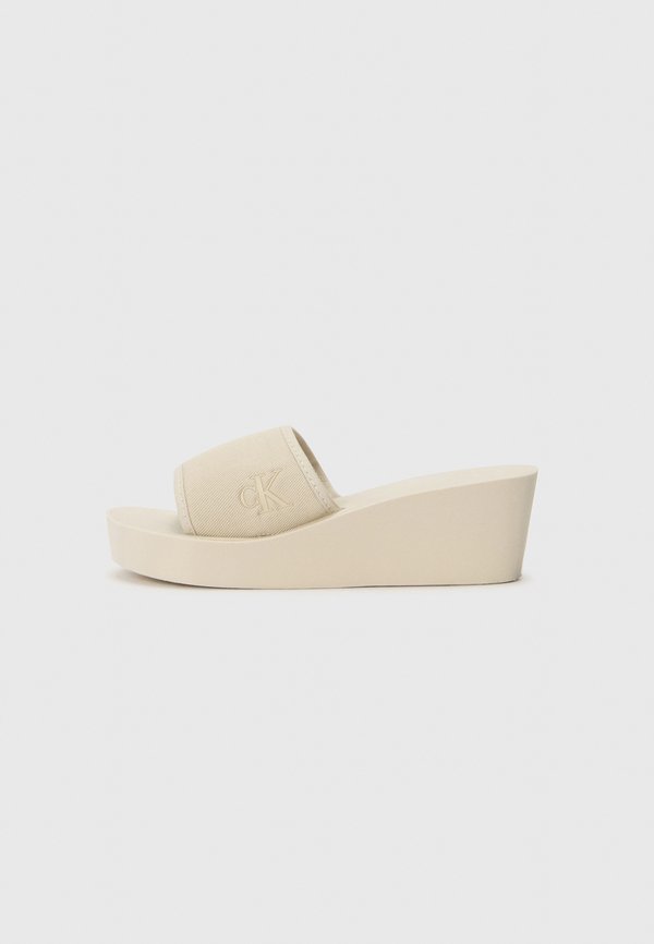 Heeled mules - eggshell