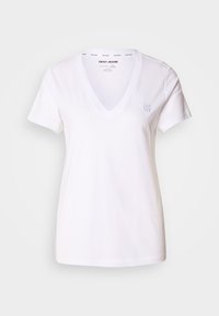 NEW YORK STACK PATCH LOGO V NECK TEE - T-paita - white