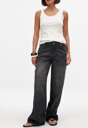 NA-KD MID WAIST STRAIGHT  - Jeans Relaxed Fit - dark grey