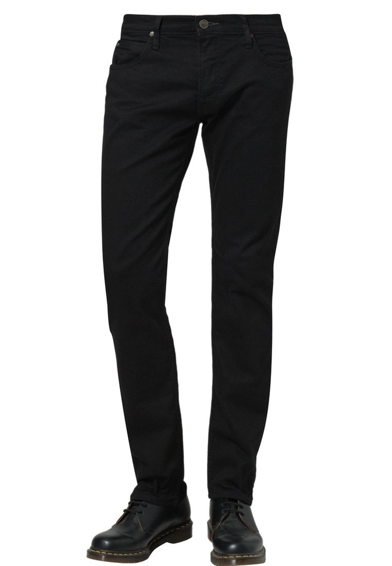 Svarta denimjeans med slim fit-design, med fem fickor, en knappknäppning framtill och synliga sömdetaljer. Kombineras med svarta skor.