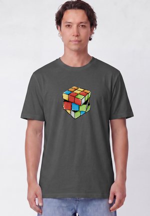 watapparel, PIXEL ZAUBERWÜRFEL UNISEX - T-Shirt print - anthracite