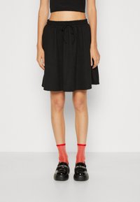 VILA - VISUDAS SHORT SKIRT - A-vonalú szoknya - black Miniatűr kép 1