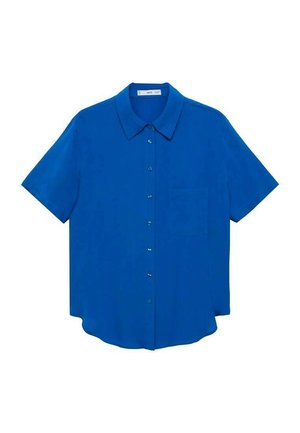 Mango SHORT SLEEVE POCKET - Button-down blouse - dark blue
