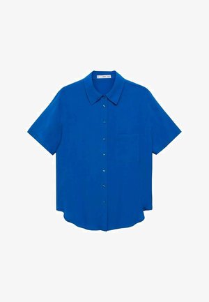 Mango SHORT SLEEVE POCKET - Overhemdblouse - dark blue