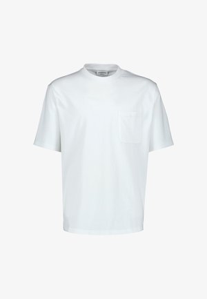 Lindbergh, O-NECK OVERSIZED CROPPED S/S - T-shirts basic - white