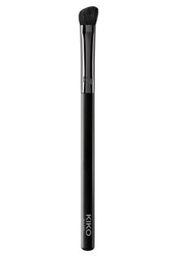 Schwarzer Makeup-Pinsel mit einer spitzen, abgerundeten Kopf; weiche Borsten; eleganter, metallischer Ferrule; KIKO Milano-Logo auf dem Griff gedruckt.