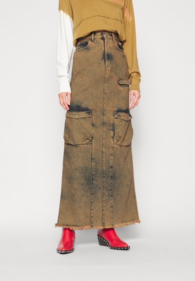 GCDS SKIRT - Τζιν φούστα - brown