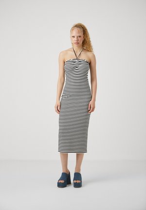 PCALLY HALTER NECK MIDI DRESS  - Tubino - bright white/black