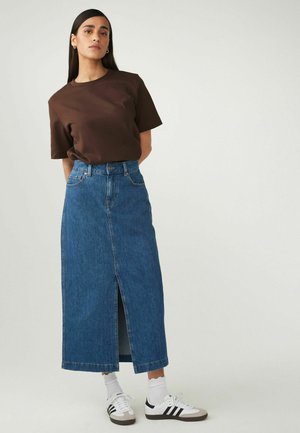 Next HEAVYWEIGHT SHORT SLEEVE CREW NECK STANDARD - Triko s potiskem - chocolate brown