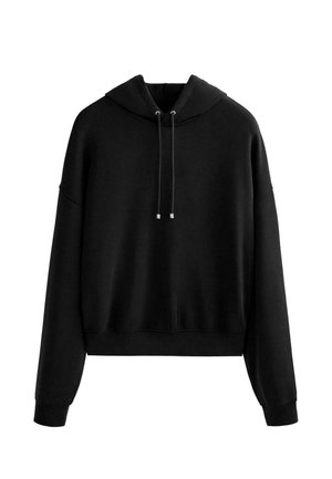 BRUSHED SOFT TOUCH BOXY HOODED - Mikina s kapucňou - black