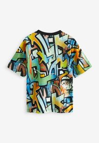 Next ALL OVER SHORT SLEEVE STANDARD - Triko s potiskem - blue green graffiti