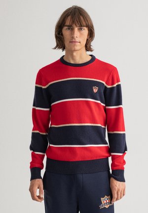 BANNER SHIELD STRIPED - Strickpullover - equestrian red
