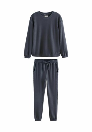 COSY WAFFLE LONG SLEEVE - SET - Pizsama szett - navy