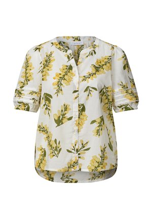 Street One Studio, KURZARM BLUSE MIT SPLIT NECK UND PRINT - Blouse - off white