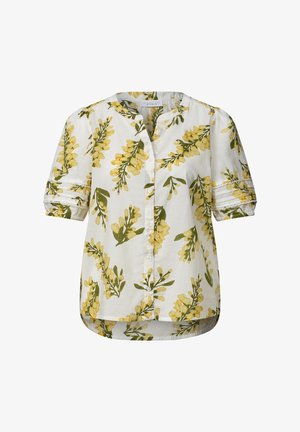 Street One Studio, KURZARM BLUSE MIT SPLIT NECK UND PRINT - Blouse - off white
