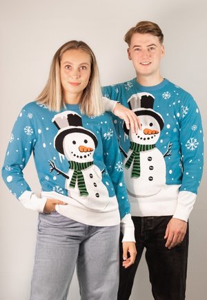 CHRISTMAS SCHNEEMANN - Strickpullover - light blue