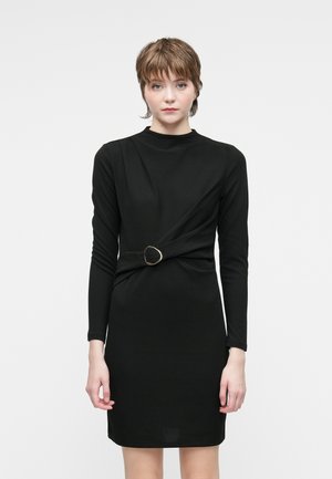 VICLARA HIGHNECK SHORT BELT DRESS - Kokteiļkleita/ballīšu kleita - black