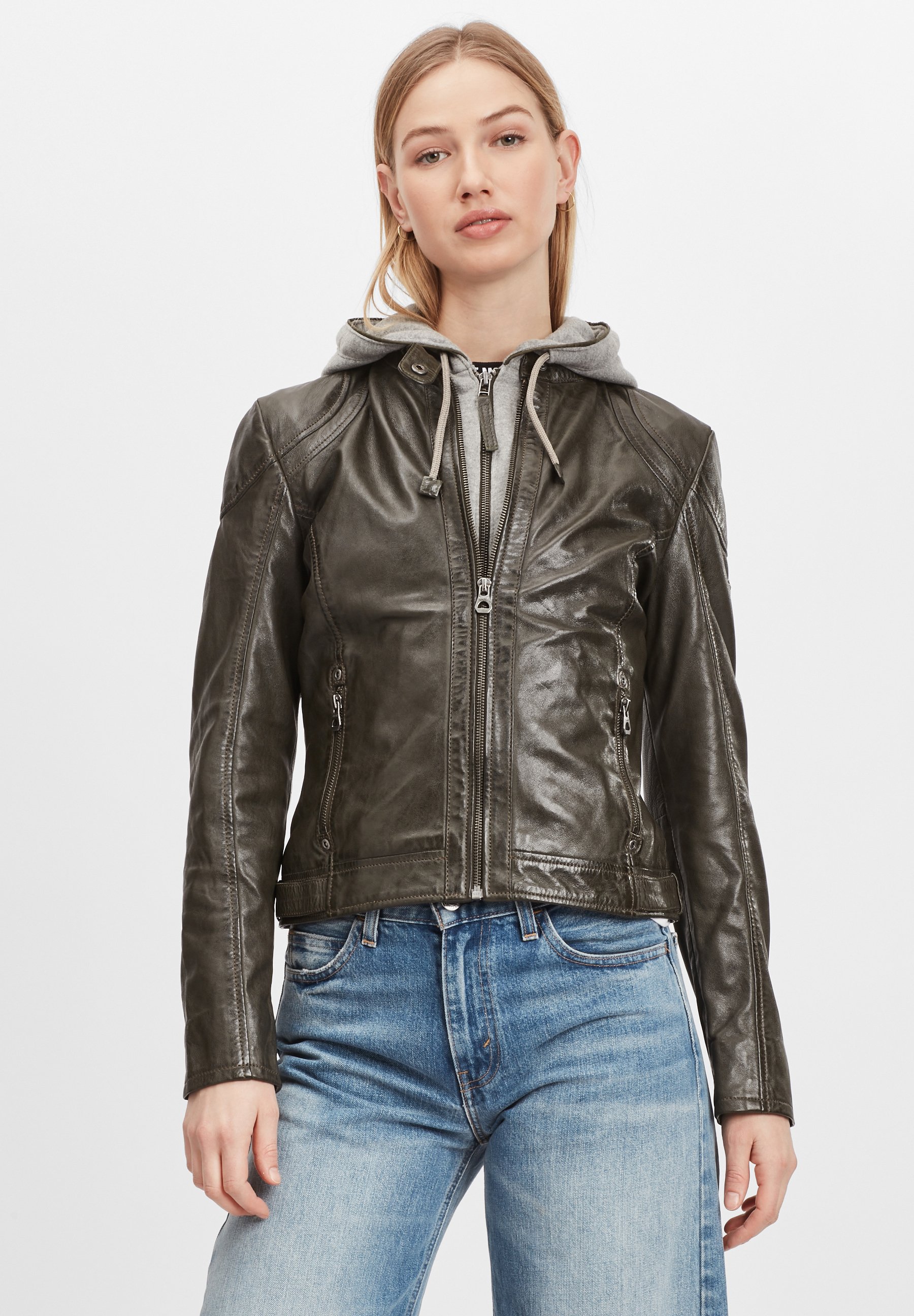 Gipsy GWAMMY LACUV - Leren jas - olive/olijfgroen - Zalando.nl