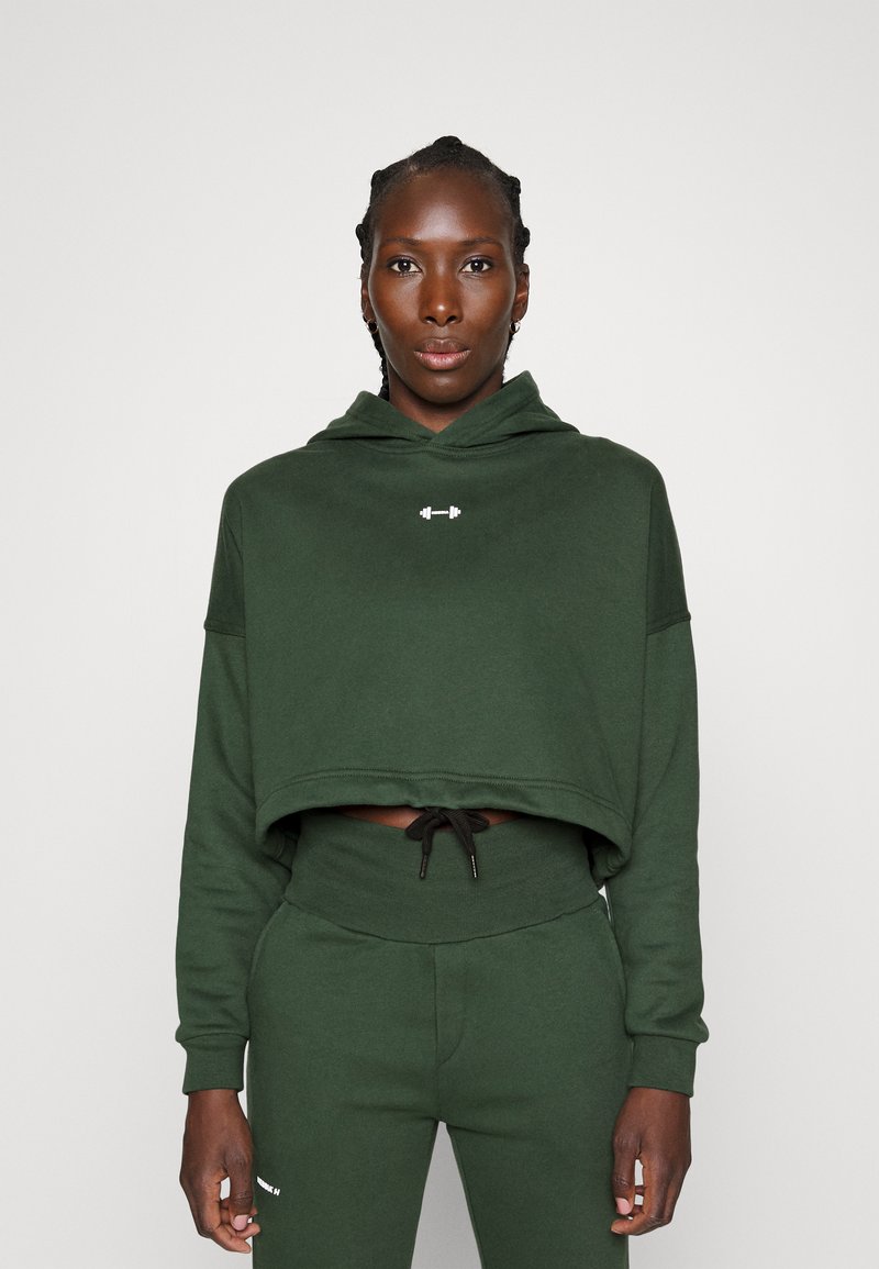 Nebbia LOOSE FIT CROP HOODIE ICONIC - Hoodie - dark green - Zalando.de