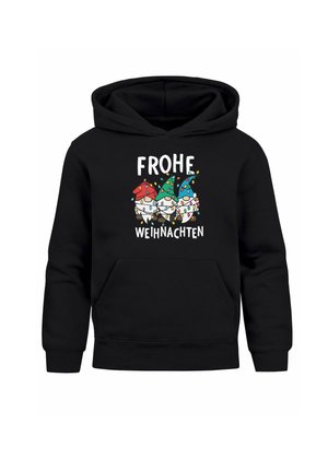WEIHNACHTSMOTIVE LUSTIGE GESCHENKE OUTFIT - Kapuzenpullover - wichtel schwarz