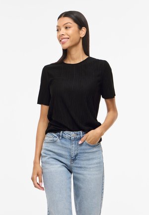 VILA VIPLISA O-NECK NOOS - Blouse - black beauty