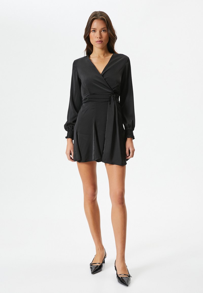 Koton BELTED MINI WRAPPED - Vestido informal - black