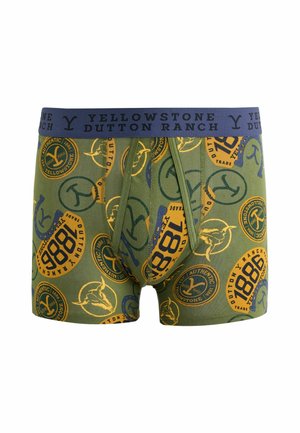 Next, REGULAR FIT - YELLOW STONE LICENSE BOXERS - Krátke boxerky - brown green
