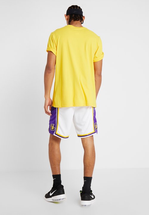 Nike NBA Association Edition SW Fan Edition Lakers Basketball Shorts White — foto 3