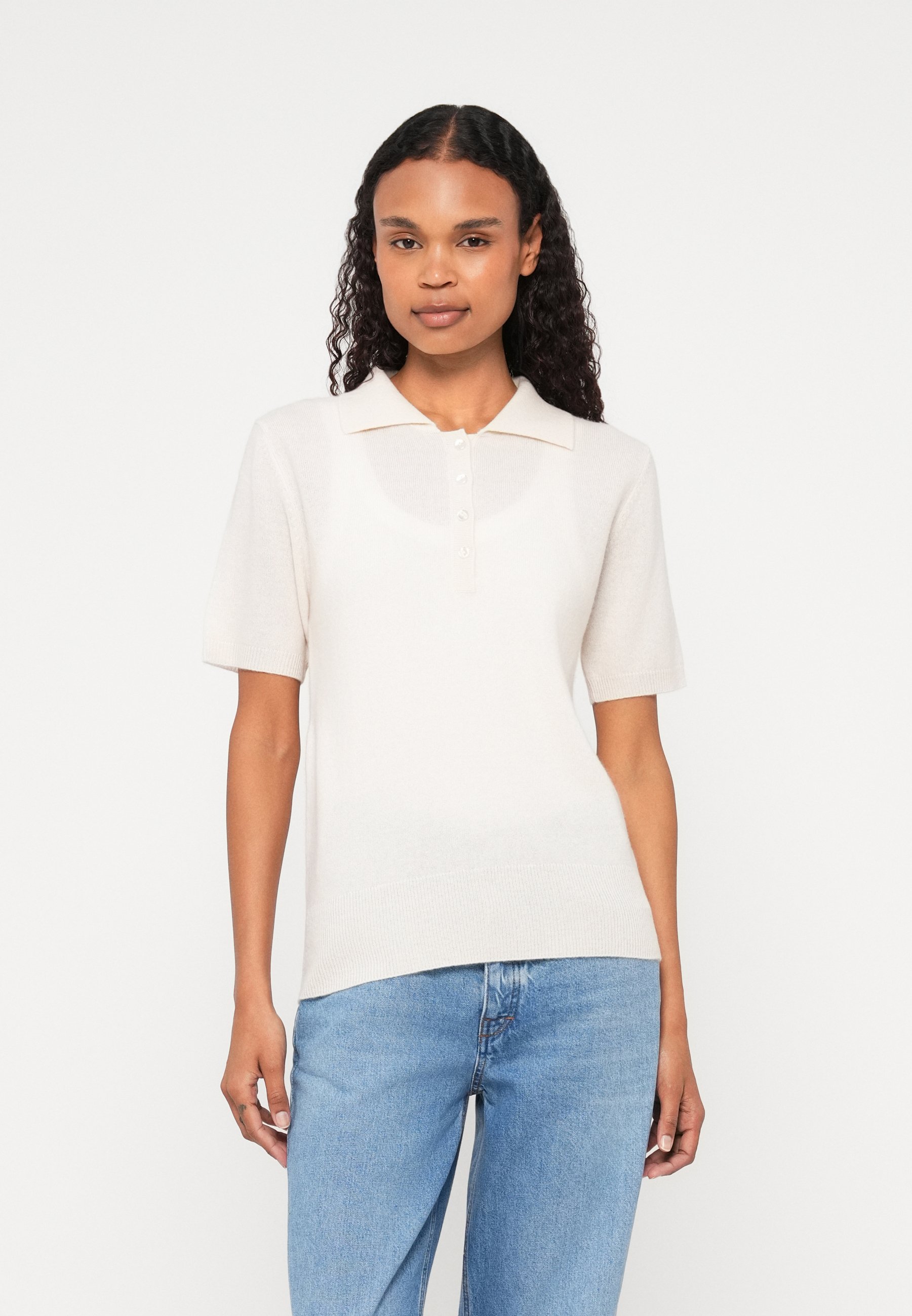 pure cashmere SHORT SLEEVES Strickpullover vintage white - Main Image