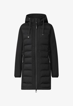 Street One, SOFTSHELMANTEL MIT KAPUZE UND STEPPDETAILS - Halflange jas - black