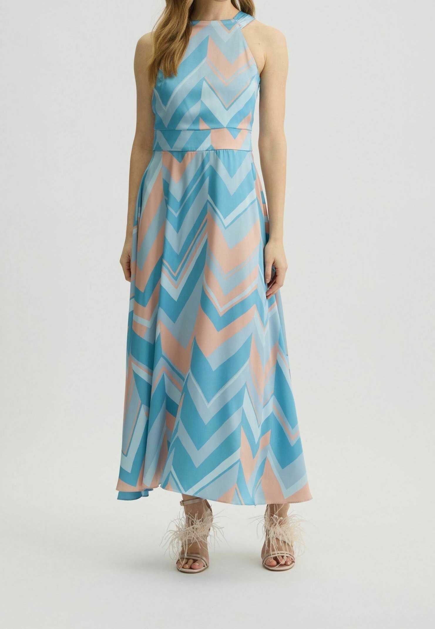 knee length dresses for ladies Liu Jo White Maxi dress with floral print Multicolor Women – MAXIMILIAN.it main image 1