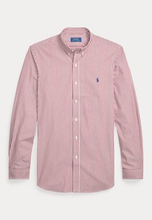 Polo Ralph Lauren SLIM FIT STRIPED STRETCH POPLIN SHIRT - Chemise - wine/white