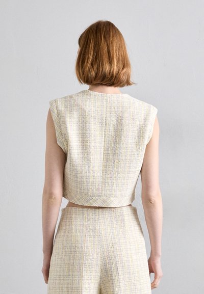 sandro VESTE - Waistcoat - jaune/ecru