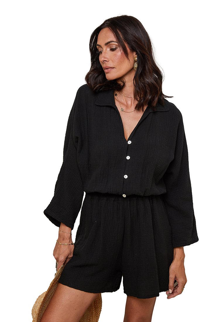 Le Monde du Lin Jumpsuit zwart