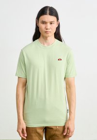 Light green short-sleeve t-shirt made of soft fabric, featuring a small embroidered logo on the chest. Regular fit, crew neckline.