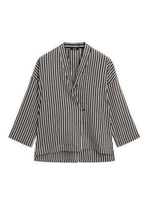 Massimo Dutti STRIPED BLEND KIMONO - Camicetta - dark blue