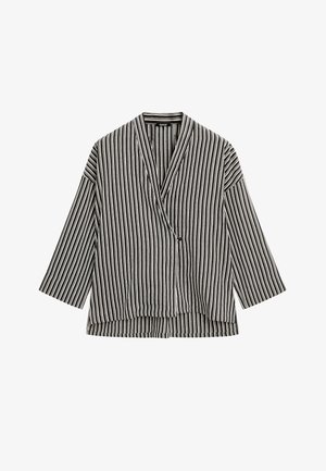 Massimo Dutti STRIPED BLEND KIMONO - Blouse - dark blue