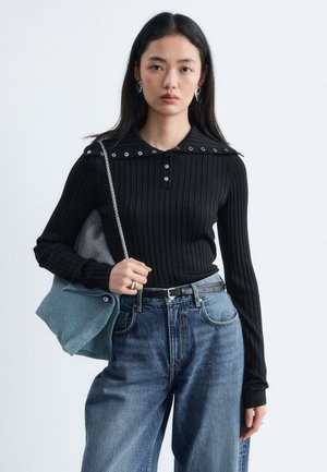 & OTHER STORIES, & OTHER STORIES SCALLOPED COLLAR TOP - Polo - black