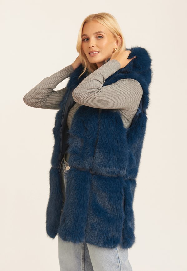 SOFT TOUCH FUR LONGLINE GILLET - Waistcoat