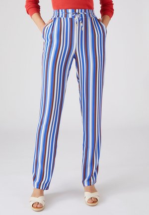 Damart RAYÉ EN CRÊPE - Pantalones - bleu rayures