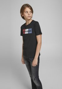 Jack & Jones Junior JJECORP LOGO TEE O-NECK - Marškinėliai su spaudiniu - black