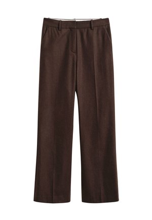 GANT, TAILORED SLIM FLARE FLANNEL PANTS - Broek - deep brown