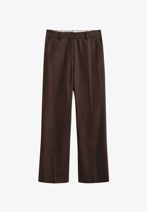 GANT, TAILORED SLIM FLARE FLANNEL PANTS - Broek - deep brown