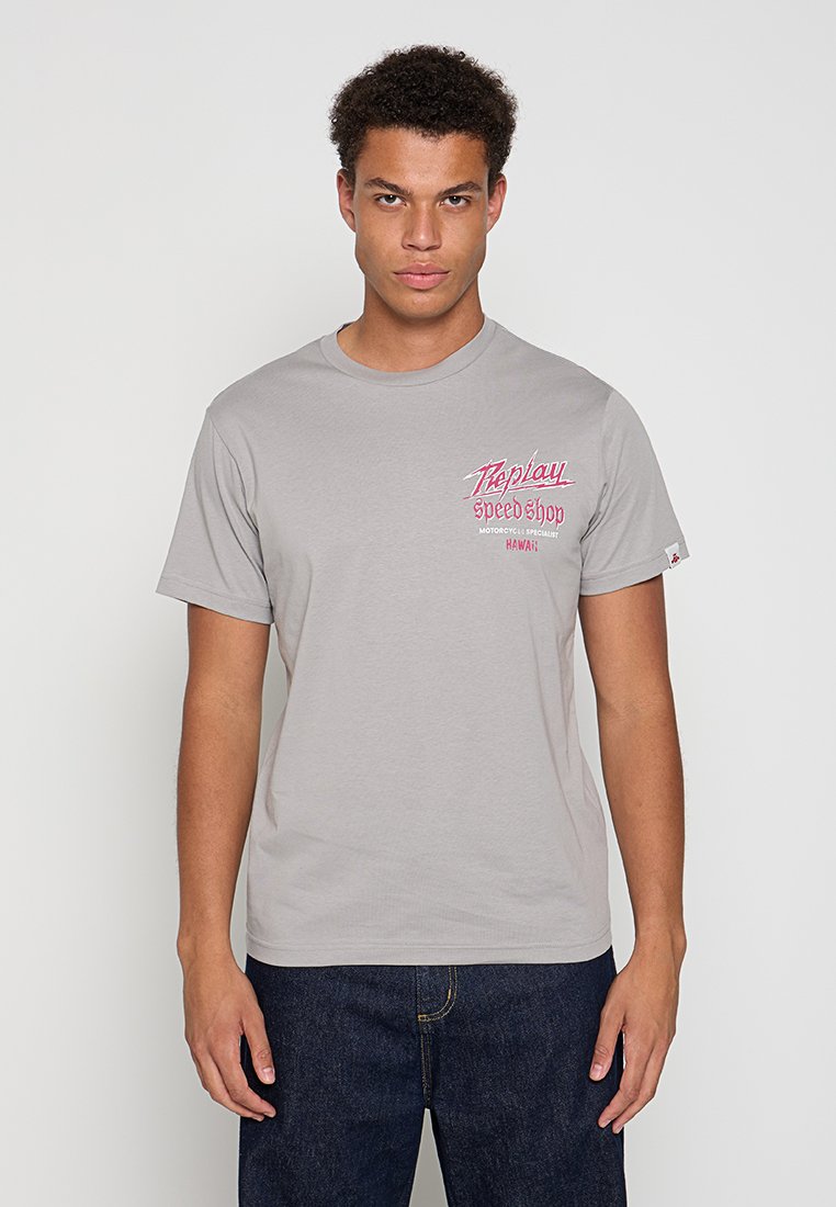 Replay T-shirt print grijs